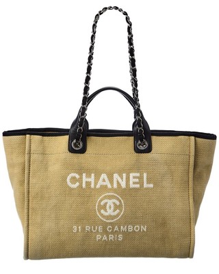 

Большая сумка-тоут из холста нейтрального цвета Chanel Deauville (оригинальные бывшие в употреблении), женская, NA