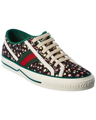 Женские парусиновые кроссовки Gucci Tennis 1977 London черные 37,5