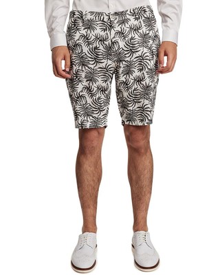 

Короткие мужские льняные шорты с принтом Felix Paisley - Grey Felix, White black tropical, NA