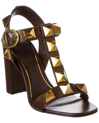 

Женские кожаные сандалии Valentino Roman Stud 90, Коричневый, NA