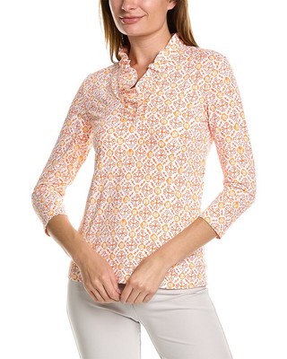 

Женский тканевый топ J.Mclaughlin Durham Catalina, Hannover c white/orange/coral