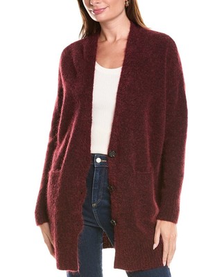 Женский кардиган из смеси шерсти и мохера Eileen Fisher красного цвета Xxs