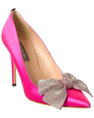 Pre-owned Sjp By Sarah Jessica Parker Samara 100 Satin Pump Women's In Pink