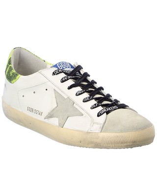 

Мужские кроссовки Golden Goose Superstar из кожи и замши белые, Белый, NA