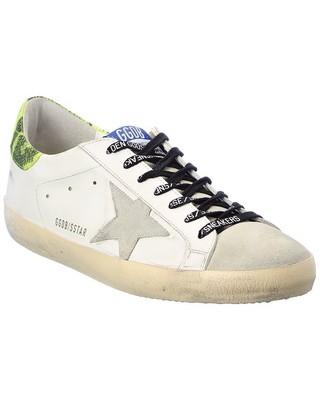 Мужские кроссовки Golden Goose Superstar из кожи и замши белые 41