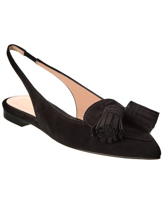 

Gianvito Rossi Slingback Женские замшевые туфли на плоской подошве, Черный, NA