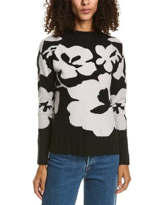 

Женский кашемировый свитер с цветочным принтом Forte Cashmere, Черный