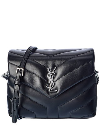 

Женская кожаная сумка через плечо Saint Laurent Loulou Toy Matelasse, черная, NA