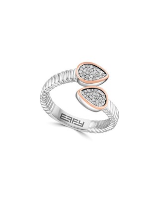 Pre-owned Effy Fine Jewelry 14k Rose Gold 0.16 Ct. Tw. Diamond Ring Women's 7 In Pink