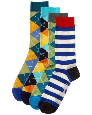 Комплект мужских носков Happy Socks из 4 предметов в стиле Аргайл.