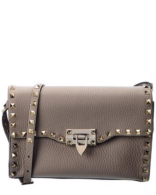 

Маленькая женская сумка через плечо из зернистой кожи Valentino Rockstud, серая, NA