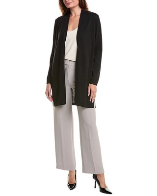 Длинный шерстяной кардиган Eileen Fisher Женский черный L