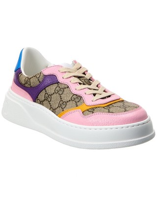 

Gucci Gg Supreme Женские кроссовки из парусины и кожи розовые 37,5, Розовый, NA