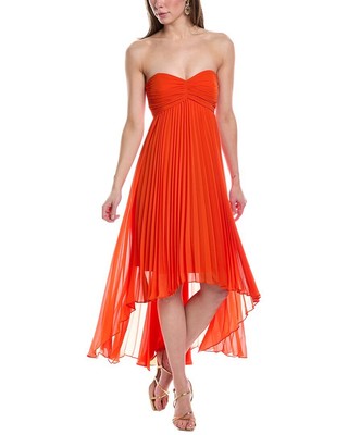 Женское платье с высокой посадкой Badgley Mischka, оранжевое 12