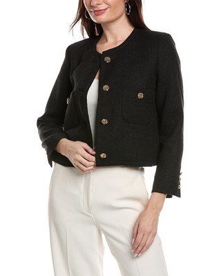 Labiz Tweed Semi-Cropped Jacket Women's Black M