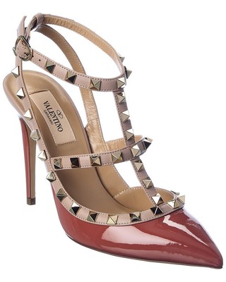 

Женские лакированные туфли Valentino Rockstud Caged 100, Коричневый, NA