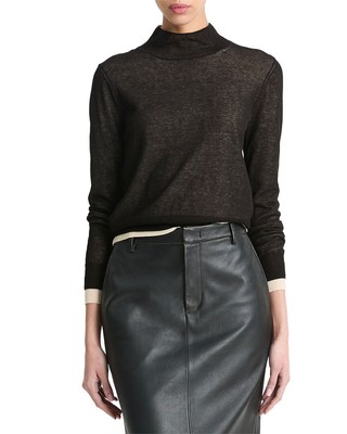 Vince Double Layer Turtleneck Top Womens  S