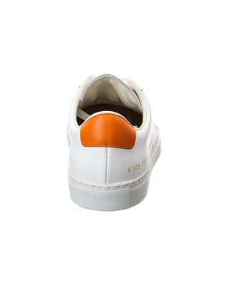 Pre-owned Common Projects Retro Low Leather Sneaker Women's 40 In White/orange