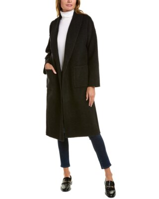 

Eileen Fisher Doubleface женское пальто из шерсти и кашемира с шалевым воротником, Grey, NA