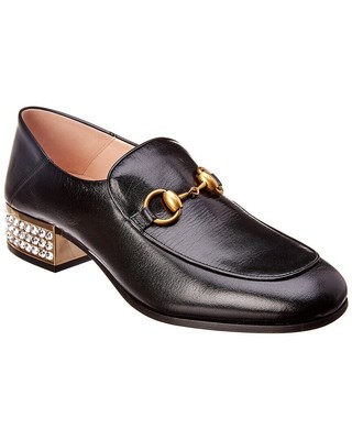 Женские кожаные мокасины Gucci Mister Crystal, украшенные кристаллами, черный 40