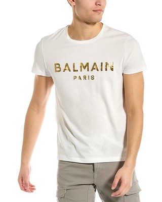 

Мужская футболка с логотипом Balmain, Белый, NA