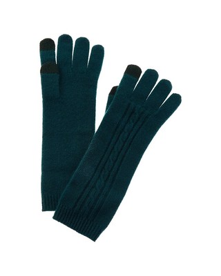 Длинные кашемировые перчатки Phenix Oval Cable Stitch Женские зеленые