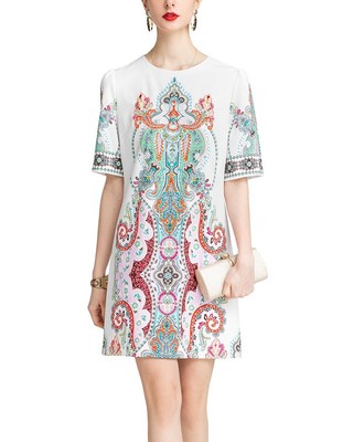 

Женское мини-платье Burryco, White - multicolor print