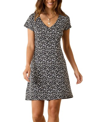 Tommy Bahama Darcy Chic Cheetah V-Neck Shift Dress Womens