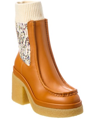 

Chloé Jamie Sock Женские кожаные ботинки коричневого цвета, Коричневый, NA