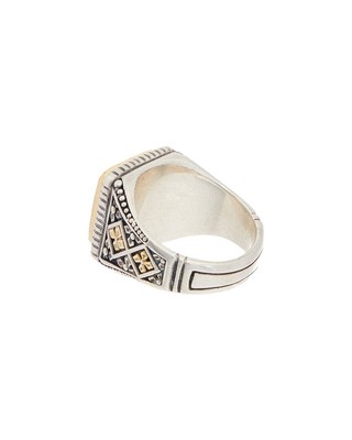Pre-owned Konstantino Color Clas 18k & Silver Onyx Ring Women's 12