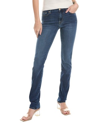 7 For All Mankind От Кимми Новые приталенные джинсы с прямыми штанинами Kimmie New Luxe синего цвета