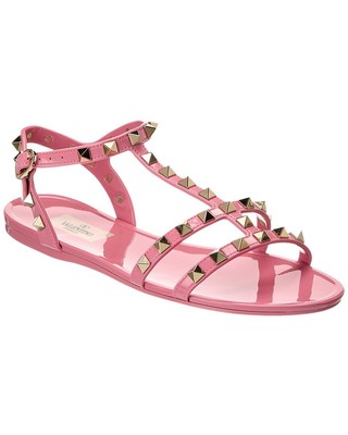 

Женские резиновые сандалии Valentino Rockstud Caged, Розовый, NA