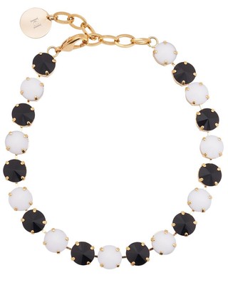 Pre-owned Carolina Herrera Alegria Riviere Rhinestone Plated Necklace Women's