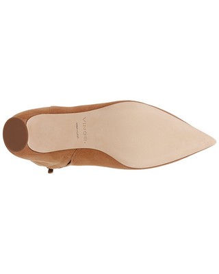 Pre-owned Vince Fitz Leather Bootie Women's In Brown