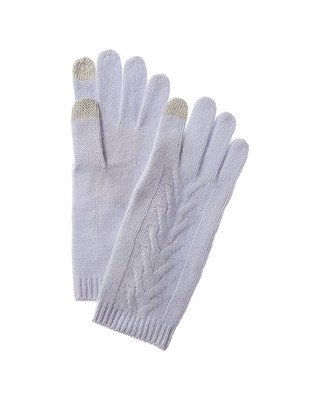 

Кашемировые перчатки Amicale Cashmere Trellis с косой строчкой, женские синие, Синий