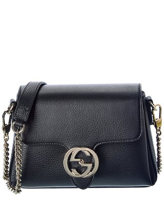 Женская кожаная сумка через плечо Gucci Gg черного цвета