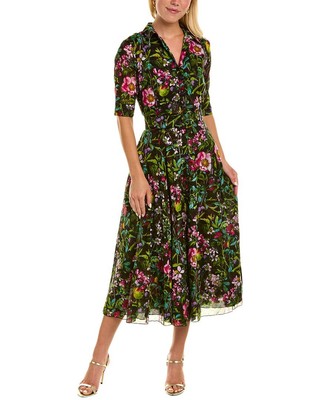 

Женское платье трапециевидного силуэта Samantha Sung Avenue, Botanical mackintos black pink