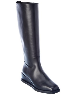 Кожаные сапоги до колена Ferragamo Wayde Женские черные 9 C