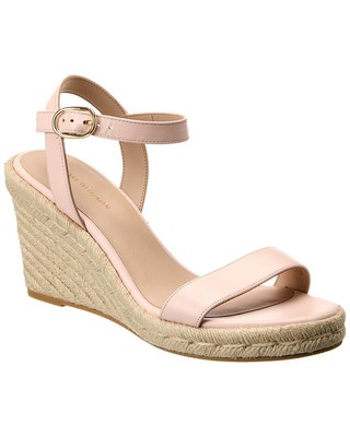 

Stuart Weitzman Teddi Кожаные сандалии на танкетке женские розовые 8,5, Розовый, NA
