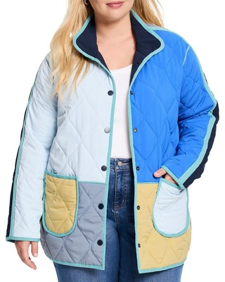 Nic + Zoe Mixed Up Quilted Coat Womens  3X