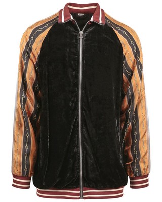 

Мужская куртка Gucci с шелковой отделкой, Черный, NA