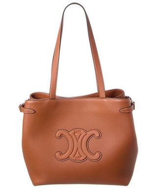 Celine Cabas Medium Leather Tote Womens Brown
