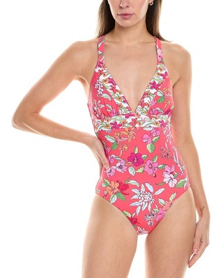 Летнее цельнокроеное женское платье Tommy Bahama с цветочным принтом и двусторонней застежкой X-Back