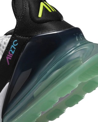 

Nike Air Max 270 для больших детей, белый/волт-черный-лазерно-синий (DX3347 100), White/volt-black-laser blue
