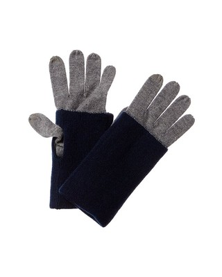 

Двусторонние перчатки Forte Cashmere с цветными блоками, синие, женские, Синий