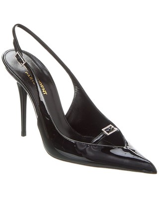 

Женские лакированные туфли Saint Laurent Luna 105 с ремешком на пятке, Черный, NA