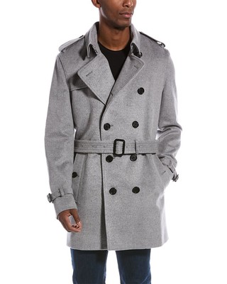

Burberry Мужское пальто в стиле милитари из смеси шерсти и кашемира, Grey, NA
