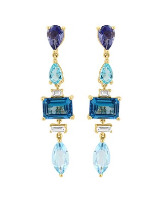 Женские серьги с бриллиантами и драгоценными камнями Effy Fine Jewelry 14 Карат весом 4,85 Карата