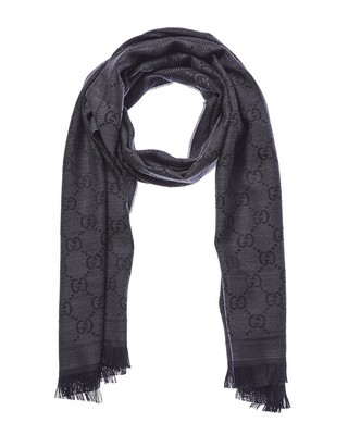 Женский шерстяной шарф с жаккардовым узором Gucci Gg