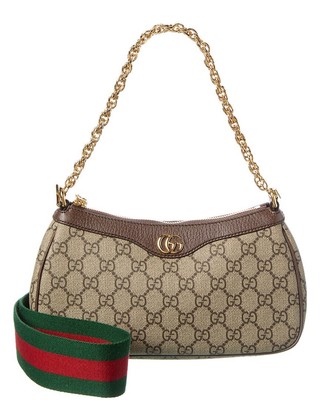 Небольшая сумка через плечо из холста и кожи Gucci Ophidia Gg (подлинная, бывшая в употреблении)